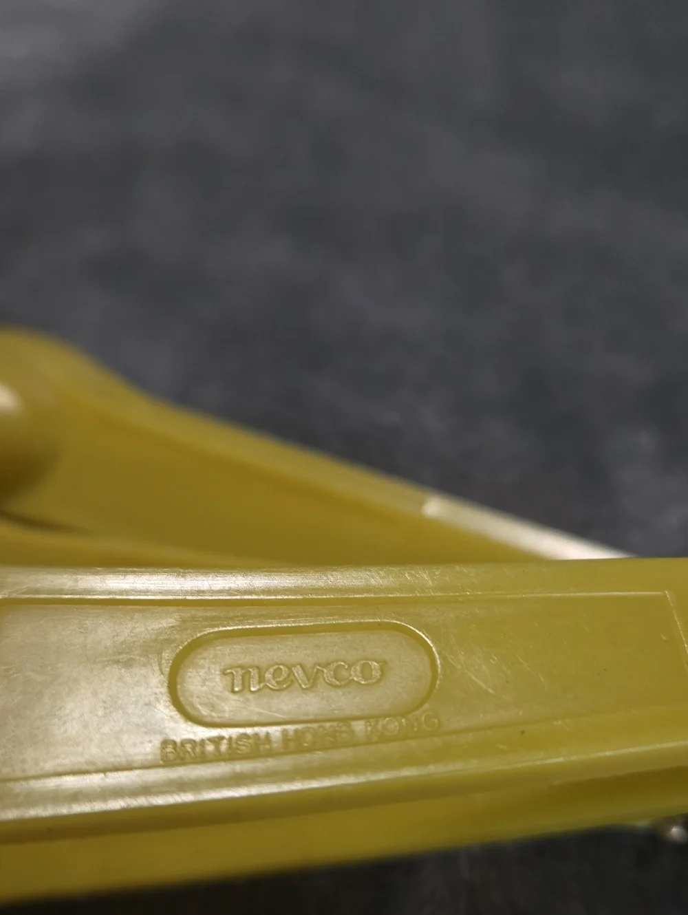 Vintage Nevco Measuring Spoons Yellow British Hong Kong Plastic